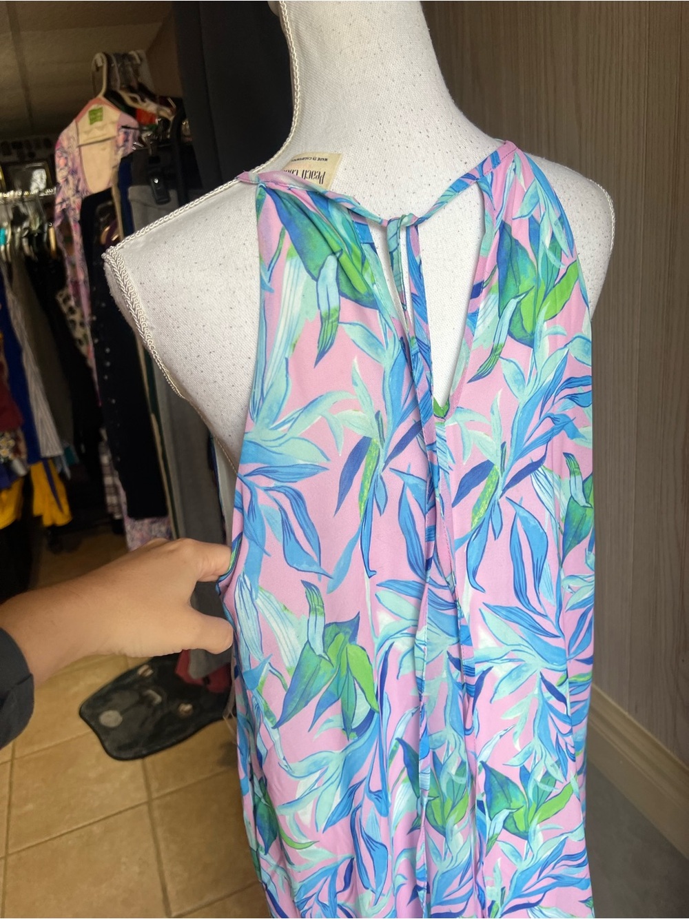 Peach Love California Pink Tropical Maxi Cover-Up Dress - Picture 6 of 8